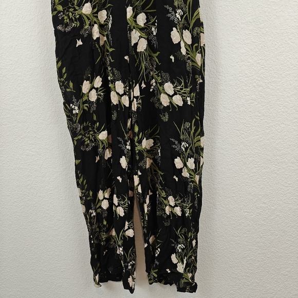 Reformation Lemongrass Floral Boho Wide Leg Jumpsuit V-neck Peek-a-boo Bodice 10 - Picture 7 of 16